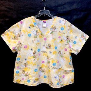 Disney Women's Tinkerbell Fairytales Scrub Sz 3XL